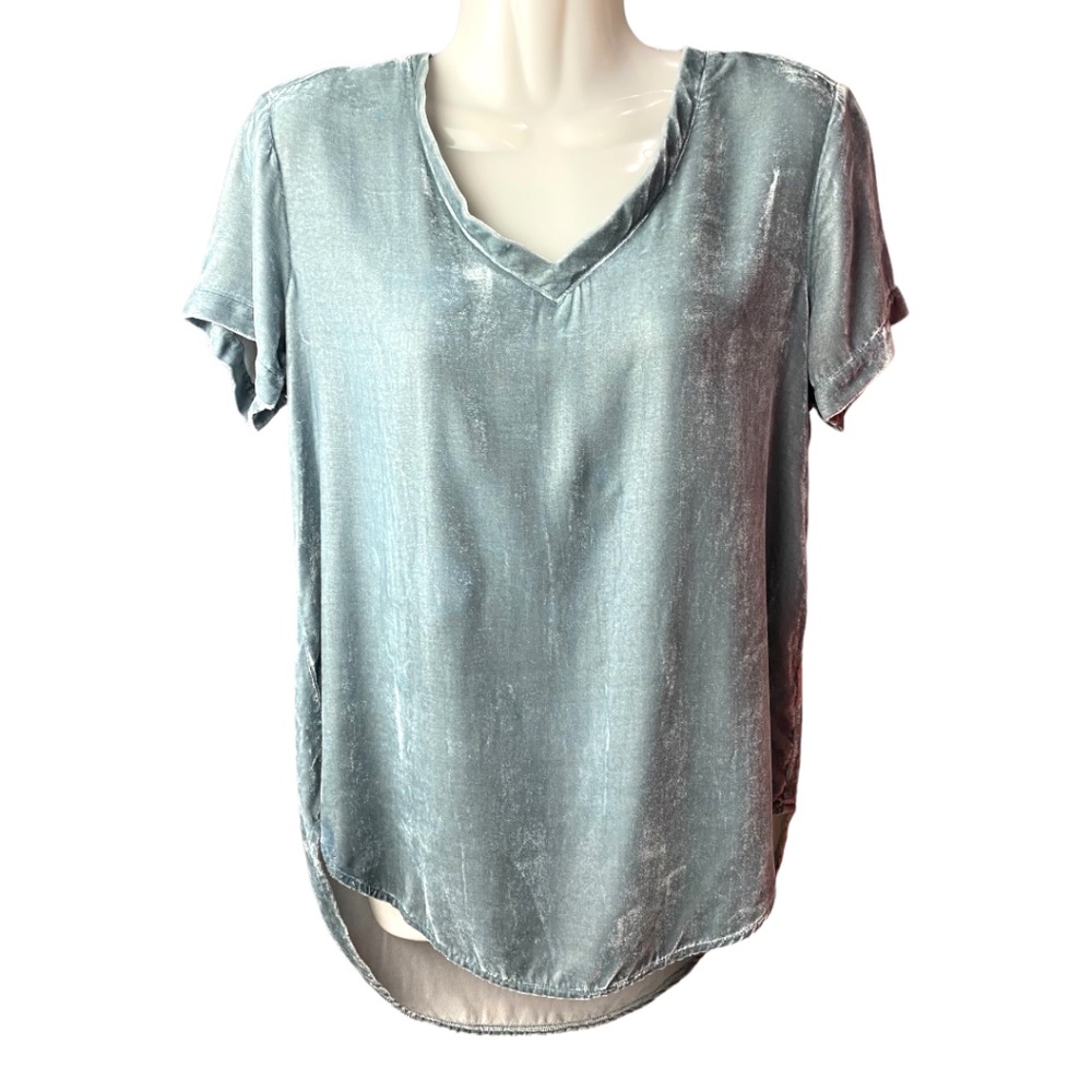 Bella Dahl | Velvet V-Neck Top | Size XS
